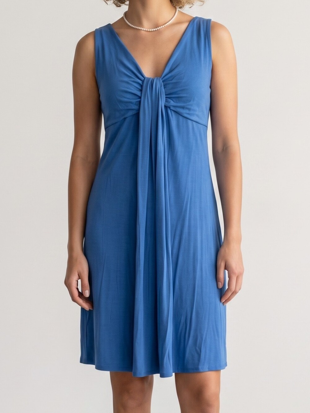 LOFT Royal Blue V-Neck Midi Dress with Front Tie 4